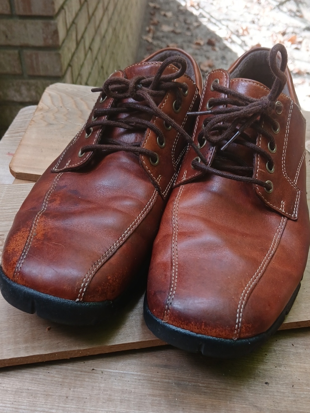 Cole Haan, Men's Brown Leather Lace-Up Shoes,8.5M
